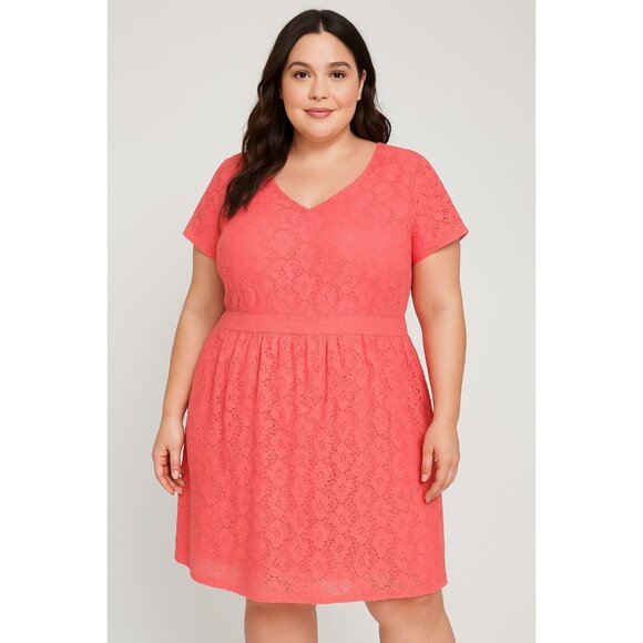 Isaac Mizrahi Live! Dress Short Sleeve Salmon Women's Woman's Size Large - Picture 8 of 8